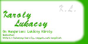 karoly lukacsy business card